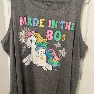 Torrid My Little Pony Gray Tank with Colorful 80s Design 4X